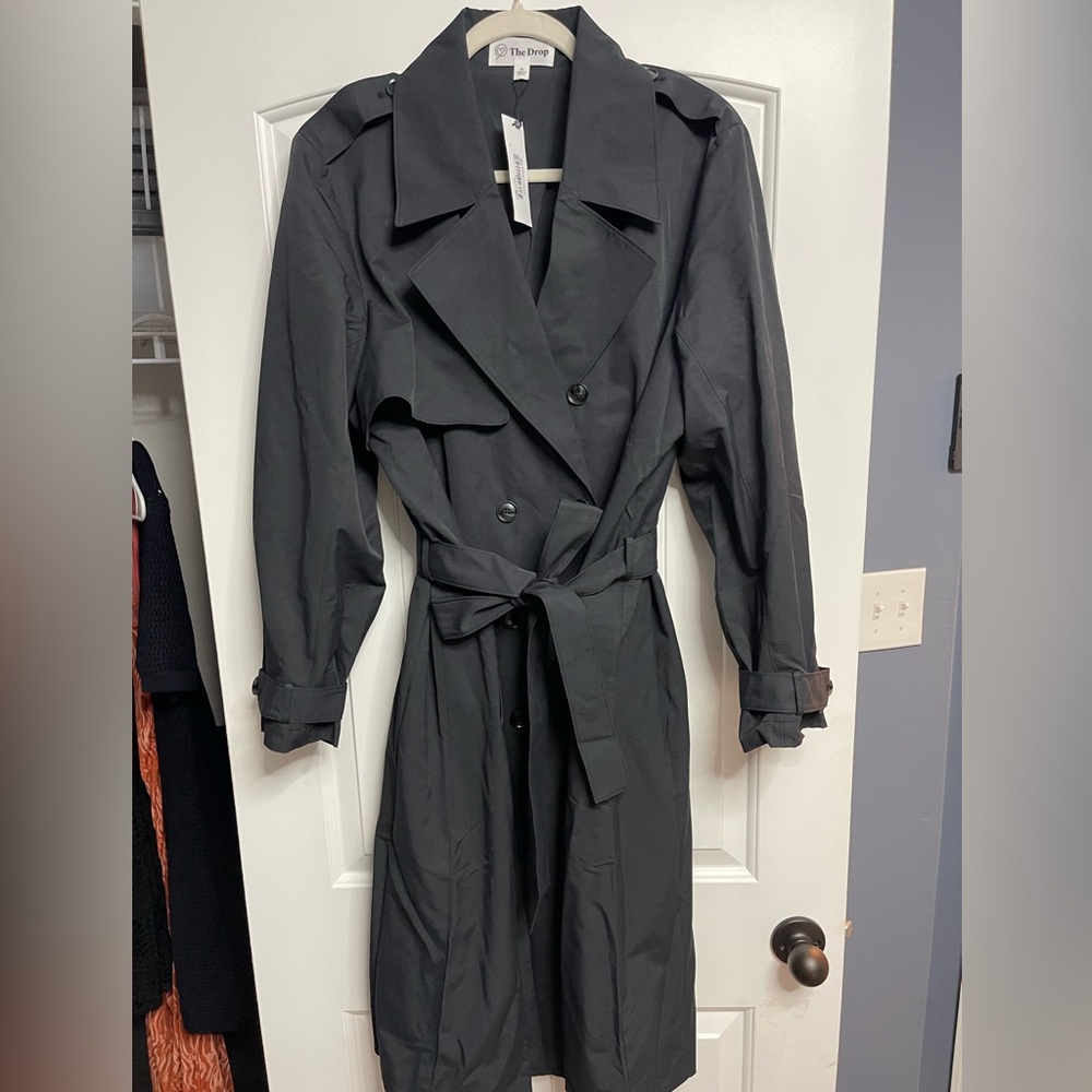 The Drop Women's Black Trench Coat